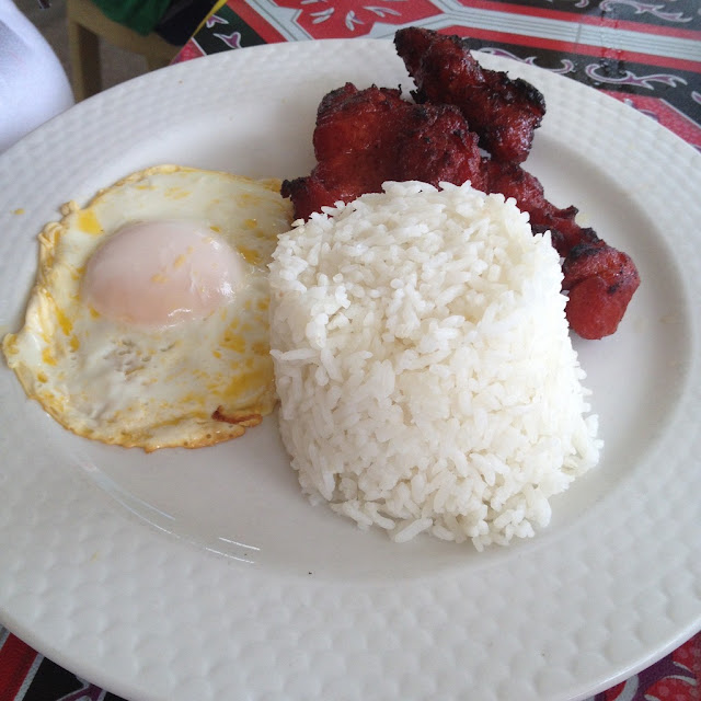 Ging-ging's Restaurant in Malapascua Island Daanbantayan Cebu Philippines Pork tocino at Ging-ging's Restaurant in Malapascua Island Daanbantayan Cebu Philippines
