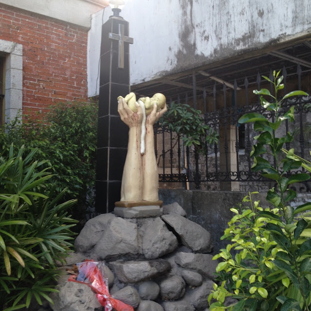 Bishop's House in Bacolod City Negros Occidental Philippines Anti-abortion statue at the Bishop's House